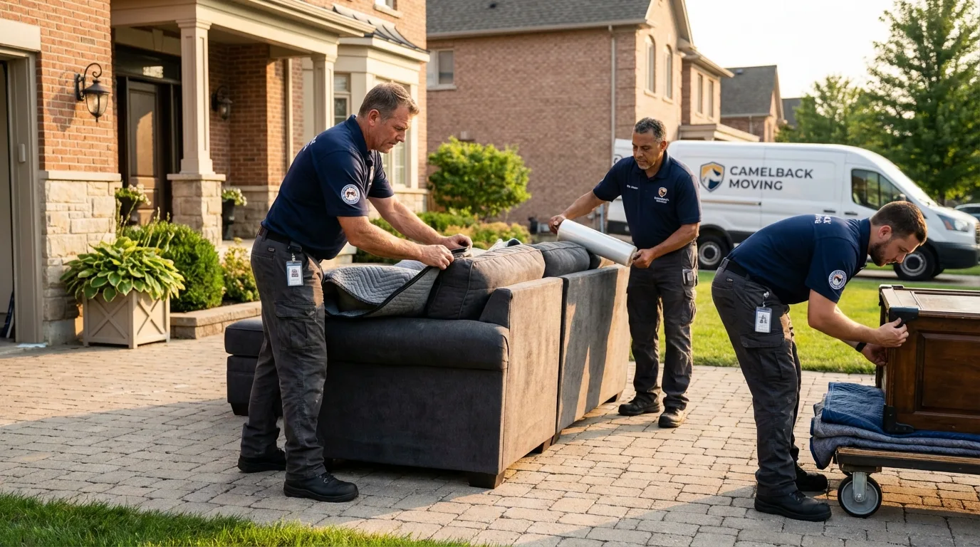 Large estate moving crew wrapping furniture in Fallston, MD